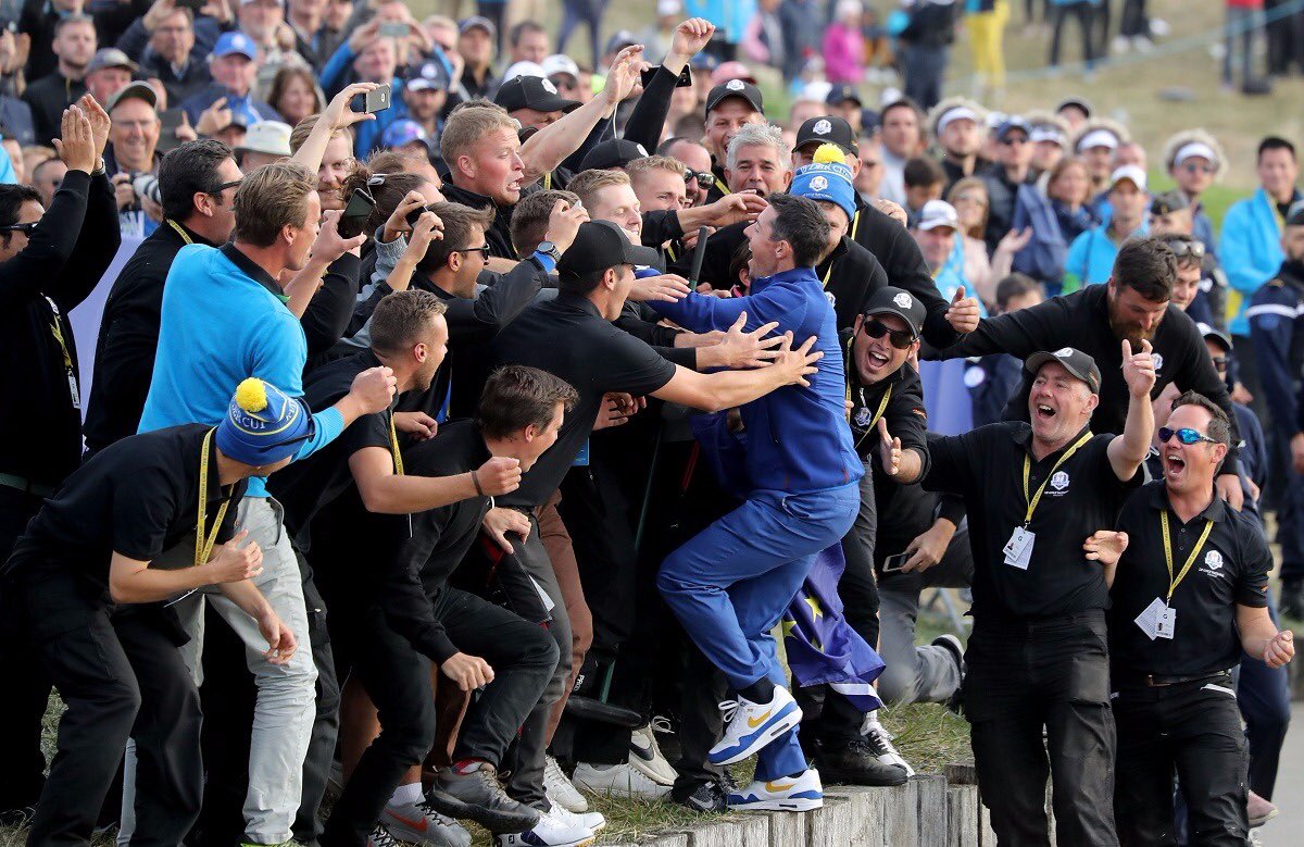 DPWorldTour's tweet photo. These guys 🙌👏

#TeamEurope #RyderCup https://t.co/nfpLX59bGm