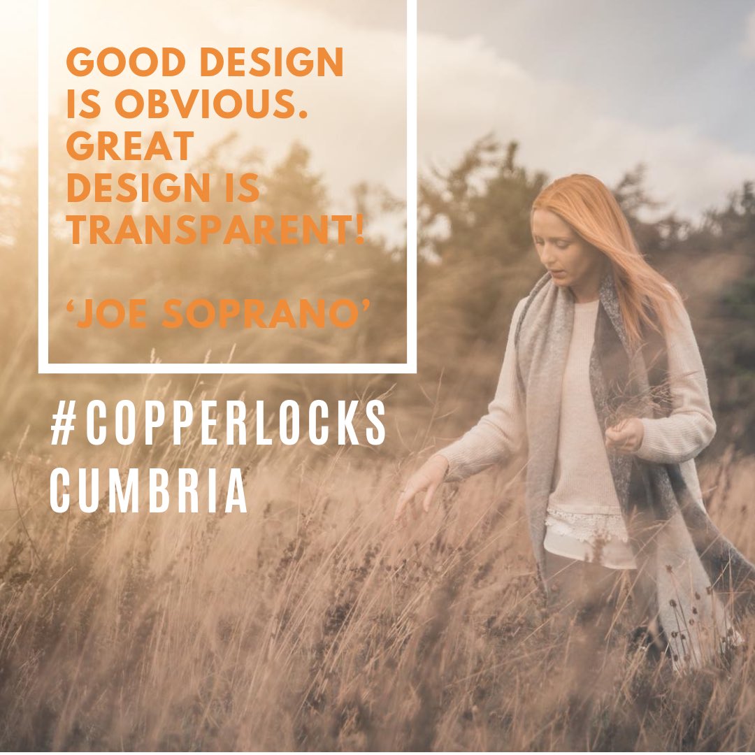 Copperlocks__'s tweet photo. “Good design is obvious. Great design is transparent!
#JoeSparano is an #American #graphicdesigner and teacher.
This quote instills the idea that great design can often go unnoticed or be taken for granted because it is so effective. #copperlocks #copperlockscumbria #cumbria https://t.co/dUxP2hFHTI