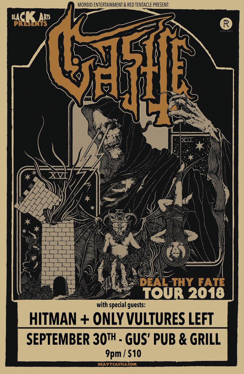 Halifax let’s show <a href="/heavyCastle/">Castle</a> a good time tonight at <a href="/GusPub/">Gus' Pub</a> with <a href="/HitmanHalifax/">HitmanHalifax</a> and Only Vultures Left! 9pm / $10 - facebook.com/events/2793975…