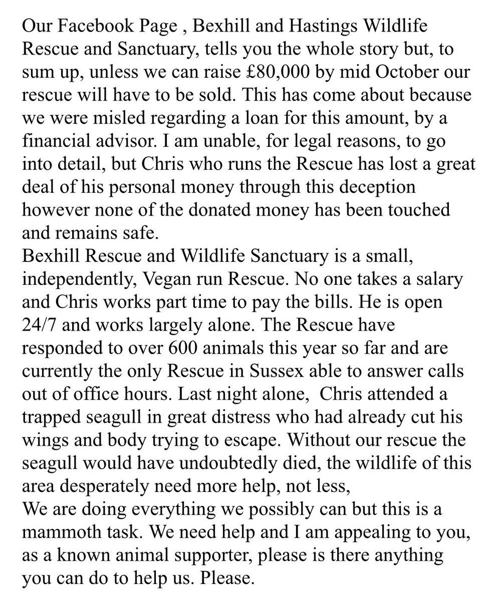 Savetherescue's tweet photo. @BellaLack please could you retweet for us, wildlife rescue in crisis https://t.co/ExxB7ZsJsD