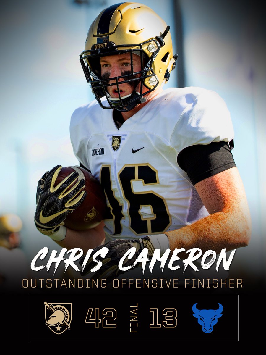 CoachJeffMonken's tweet photo. Congrats to TE Chris Cameron. @ArmyWP_Football Outstanding Offensive Finisher vs. Buffalo. https://t.co/wP6JwJ6ZnE