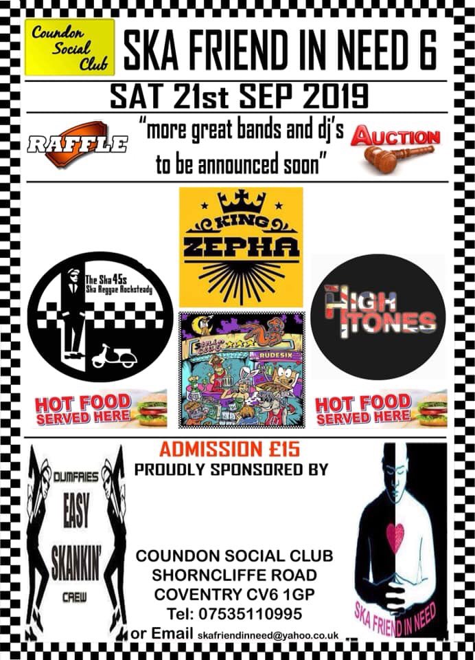 SkaFriendInNeed's tweet photo. In aid of Coventry comfort carers supporting the homeless and victims of domestic violence https://t.co/P8CcVDEt9x