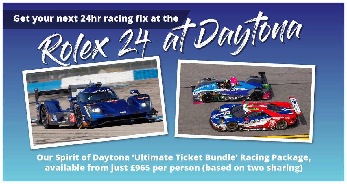 SpeedChills's tweet photo. *LIMITED AVAILABILITY* Still thinking about coming with us to the 2019 Rolex 24 At Daytona? Only a few places left for 'ultimate ticket bundle' package. To find out more visit our website https://t.co/hhveiJ44hO or call us on 01494 211024 #SpeedChills #Rolex24 #DIS #JoinUs https://t.co/b9WfHvFxdQ
