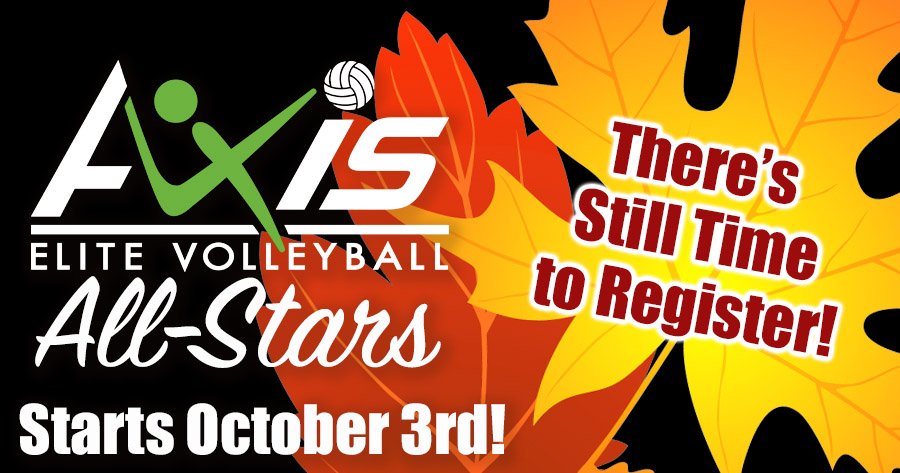 Axis_EliteVB's tweet photo. Fall session of our All-Stars youth development program starts Wednesday, Oct. 3rd.  This is designed for girls and boys 8-13, who are new to volleyball.  Still time to Register.
https://t.co/1lYiYolvIo https://t.co/o8u6qRhkqC