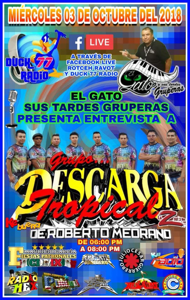 alma_bar1's tweet photo. MIE 3 OCT no te pierdas  la trasmisión por DUCK77RADIO en EL GATO Y SUS TARDES GRUPERAS https://t.co/E5HX2pmx3p https://t.co/lP2WtFDdxT