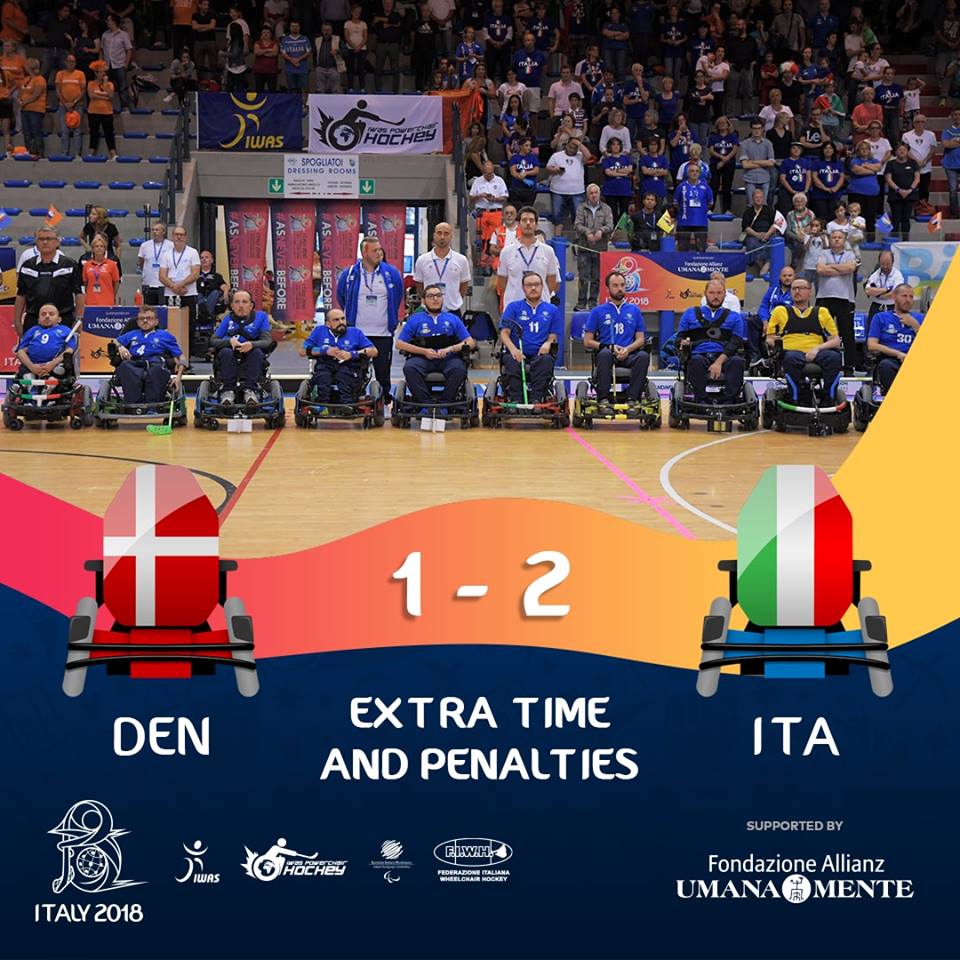 UILDMnazionale's tweet photo. And the winner is...Italy! I nostri azzurri sono davvero mondiali! Braviiiiii #asneverbefore #wheelchairhockey https://t.co/c1iD0EwEKH