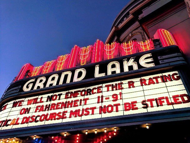 MMFlint's tweet photo. Thank you Grand Lake Theater in Oakland, CA for not enforcing the R rating on my film and allowing tweens and teens in to see it. “Political Discourse Must Not Be Stifled”. We all agree! https://t.co/henfOSDQVk