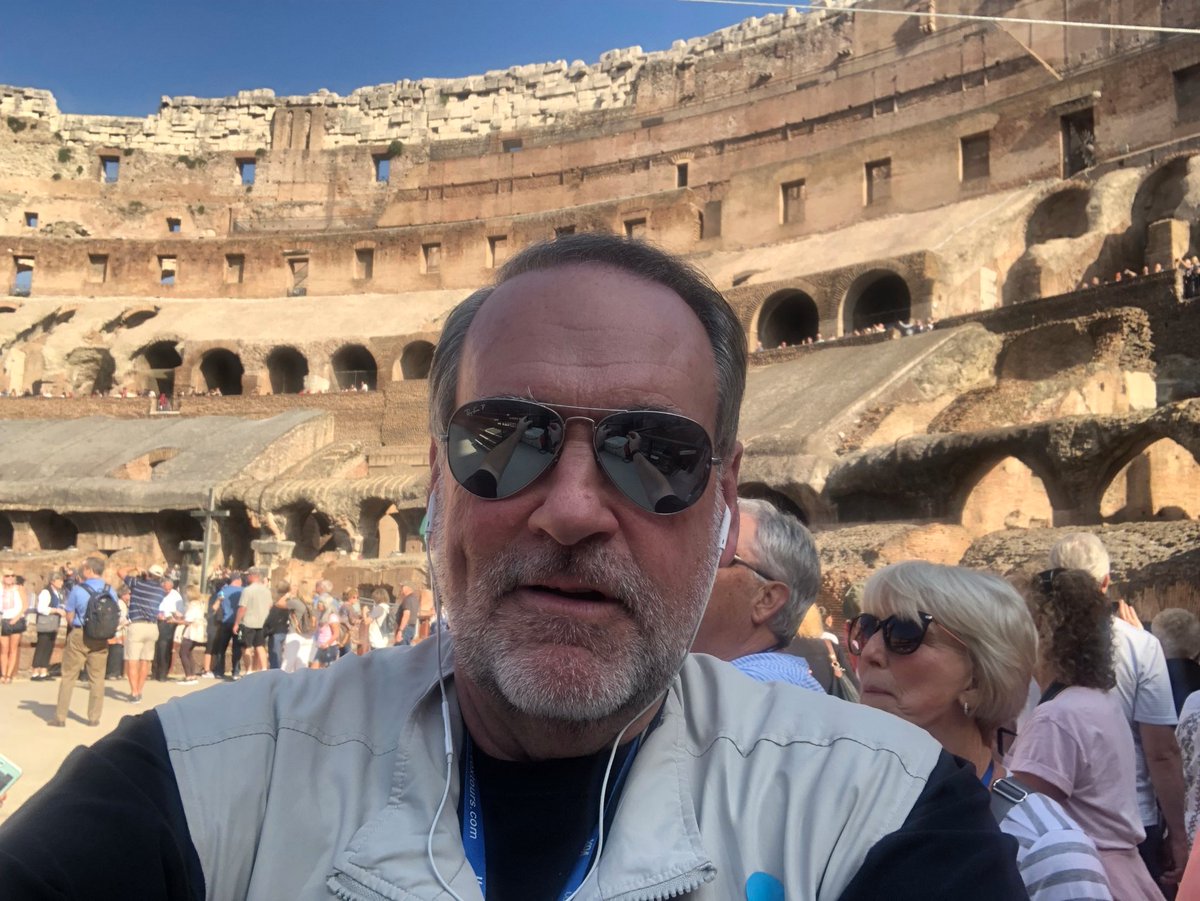 GovMikeHuckabee's tweet image. Took a selfie in the Rome Coliseum today. I was looking for Spartacus, but he wasn't here.  Some big walls though and I hear Mexico paid for them.