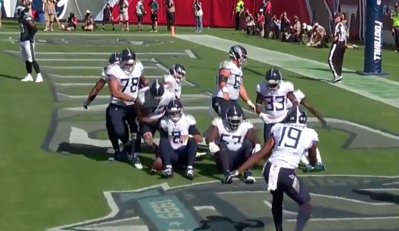 SNFonNBC's tweet photo. The @Titans are bowling for TDs vs. Philly 😂 🎳 https://t.co/moFlPxvFRc