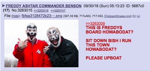 Freddy is still out there on the front line of /qresearch/ trying to get through to the anons in the only language they understand: shitposting. Godspeed, soldier.