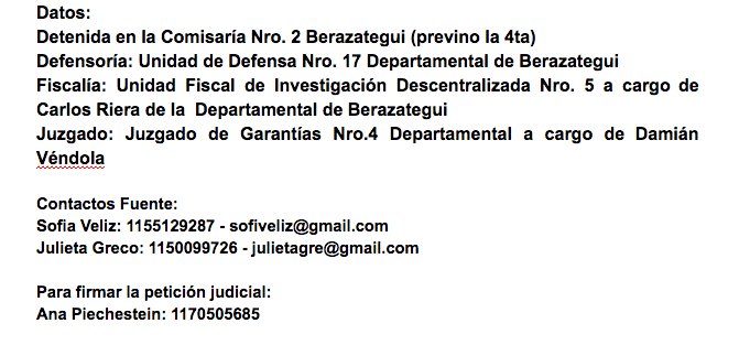 holasolprieto's tweet image. #Urgente:  Una mujer está en prisión por defender a su hija de ser violada por su pareja. El Juez Damián Vendola resuelve entre mañana y pasado si confirma su prisión preventiva, que es lo que pidió el Fiscal Carlos Riera. ¡Difundir por favor! #LibertadParaSoledad