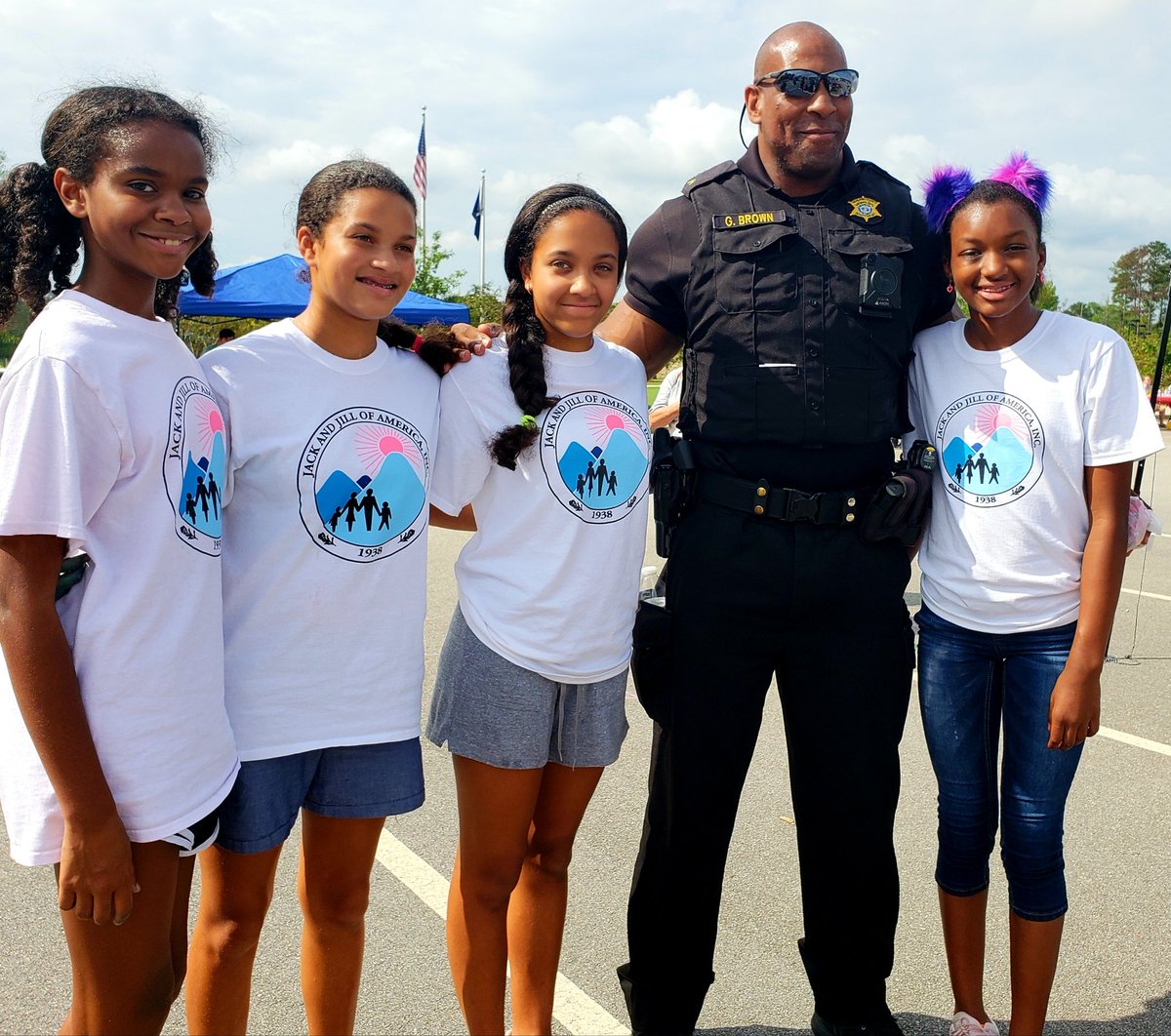 RCSD's tweet photo. Sheriff #LeonLott and Sr. Deputy Garo Brown attended the RCCASA Superhero 5k to judge the superhero costume contest. It was a great program for a great cause! @BrownGaro #communitypolicing https://t.co/nE3FZR5A43