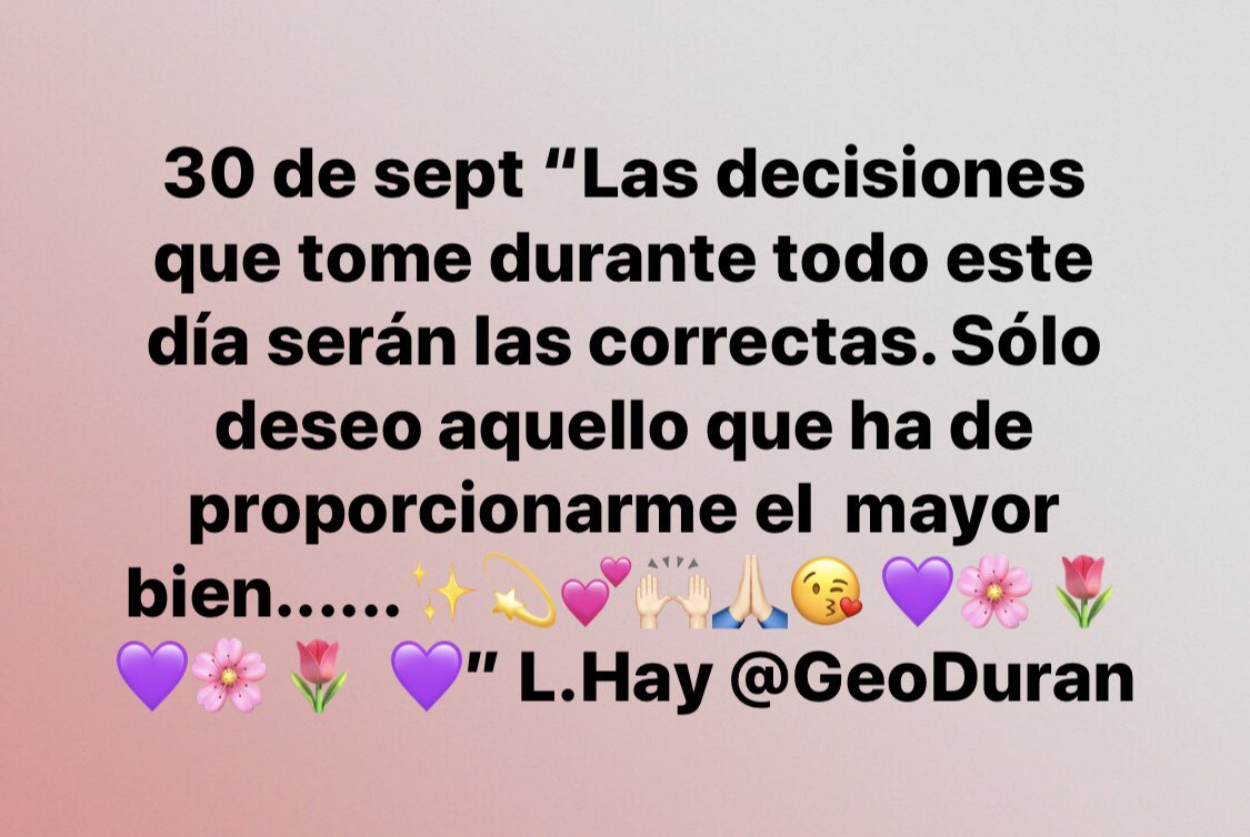GeoDuran2's tweet photo. @louise_hay_affirmations #mentor #teencoaching #lifecoach #empoderandoalmas @GeoDuran70 @geoduran2 @cadenaradio @cadenapolitica #prosperidad #abundancia #job #satisfaction #lifegoals #harmony #friendship #innerchild #newbeginning #life #body #cuerpo #relajacion #vida https://t.co/2oGdUdXWnW