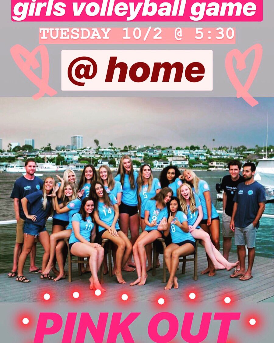 Pink Out Week starts on Tuesday as our G Volleyball 🏐 team plays Edison. Let’s Pack the gym in Pink Kings Krew Shirts. We are Kings Krew Strong! @SoCalSections <a href="/SoCalSidelines/">SoCal Sidelines</a> <a href="/ocvarsity/">ocvarsity</a> <a href="/CDMpride/">Corona del Mar</a> <a href="/CdMGirlsVB/">CdM Girls Volleyball</a> <a href="/CDMFOOTBALL/">CDM Football</a> <a href="/cdmhs/">Cdm High School ASB</a>