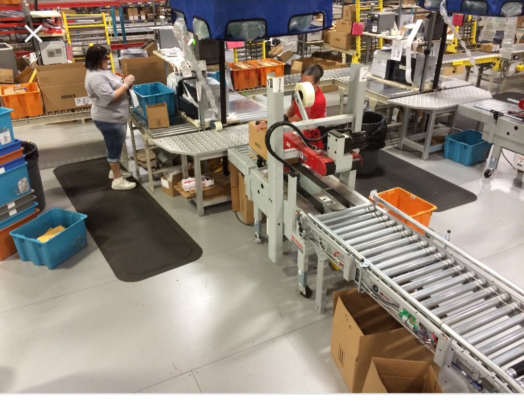 Always a pleasure to work with <a href="/WarehouseSyste1/">Warehouse Systems</a>. OMTEC ball transfer workstation integrated in to customers packing area.