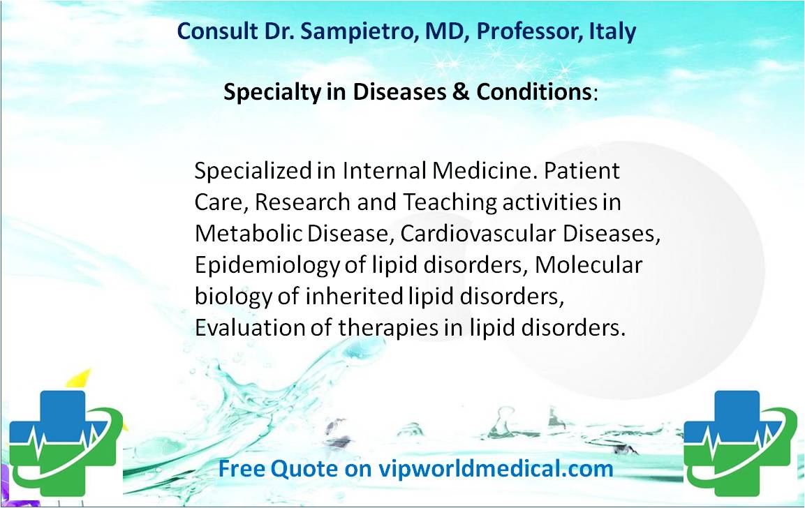 VIPWorldMedical's tweet photo. Second Opinion from Dr. Sampietro, MD, Chief, Italy. Medical consultation is exactly based on medical records. View more https://t.co/Xi2UEfjs9b https://t.co/mX10u2AkH7
