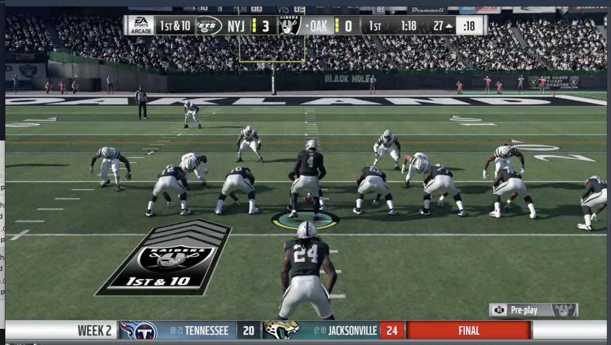 TheTPCDL's tweet photo. To wrap up Week 2, the Raiders and Jets are playing the late game. Catch the game live at https://t.co/SJn64Mryvg @iron_akela 

#TPCDL https://t.co/CT0pWYS4NE