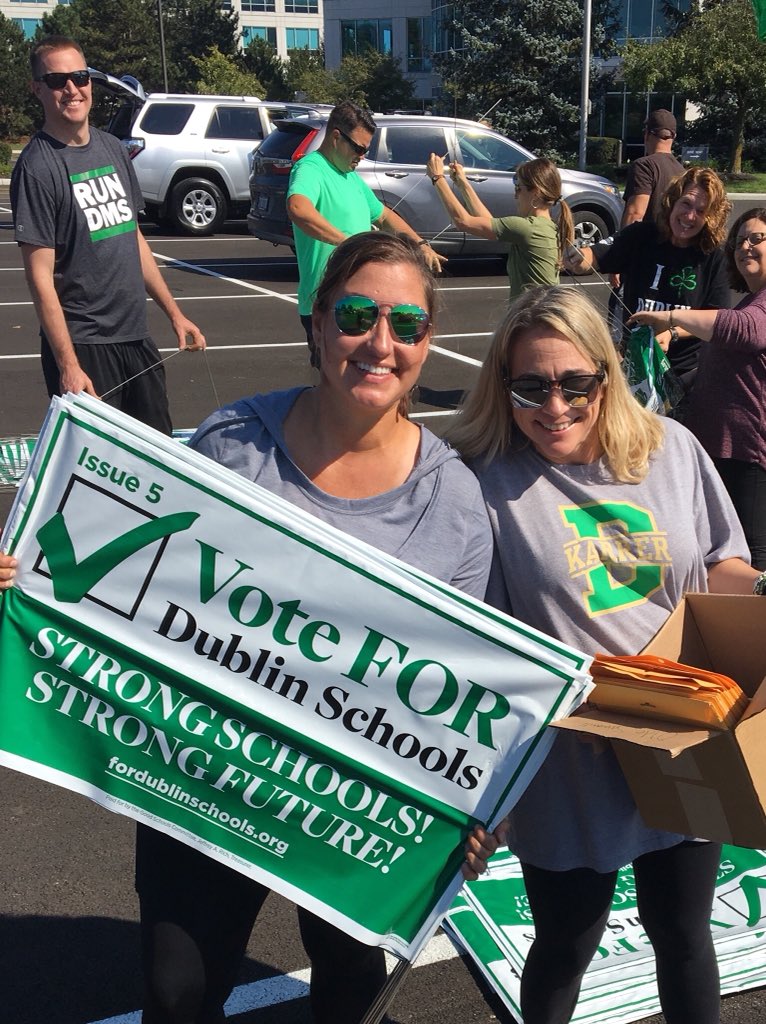 DebPapesh4's tweet image. THIS is how we tailgate during Levy Season for @DublinSchools! Thanks to our hardworking @gscdublin volunteers for organizing and picking up lit drop packets and signs! #ittakesavillage #wearethevillage #allin #strongschoolsstrongcommunity