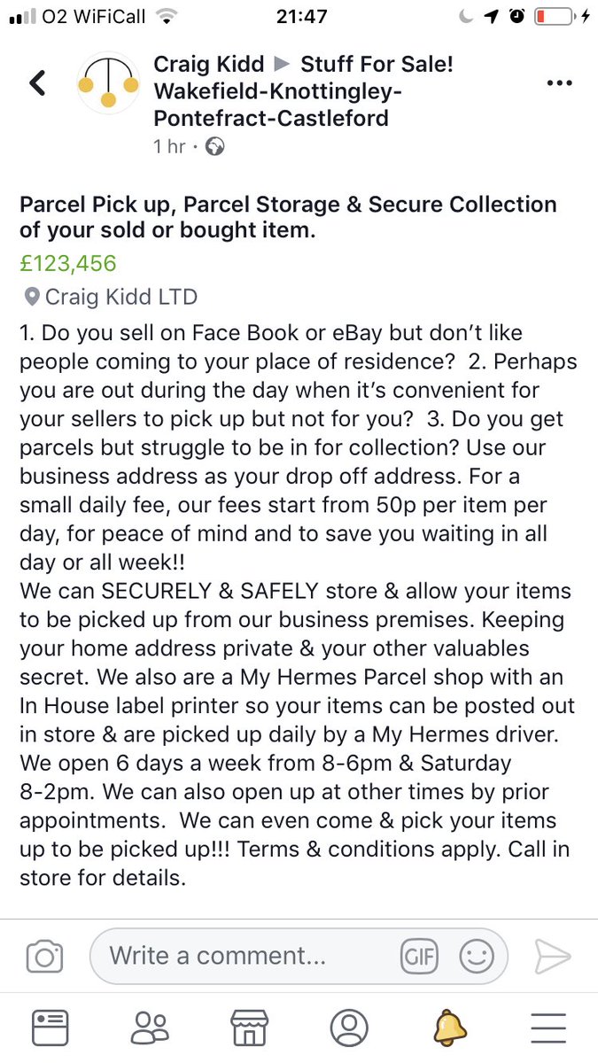 CraigKiddLTD's tweet image. Struggle to be in when expecting a delivery? #dropoff #collection #craigkiddltd #knottingley