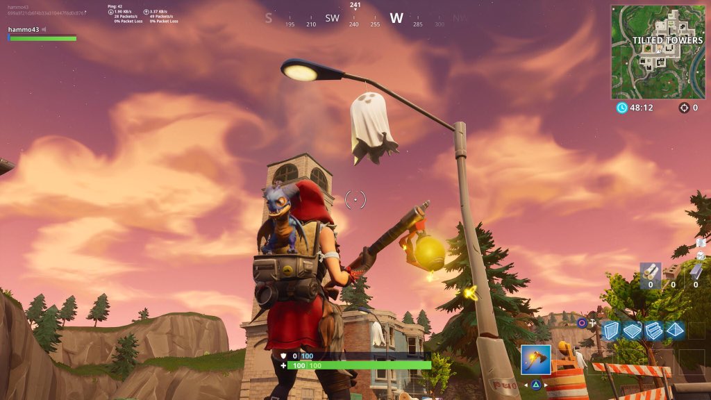 The_Sharks_Fin's tweet photo. Halloween decorations appearing around the fortnite map https://t.co/bE4odlX9OI