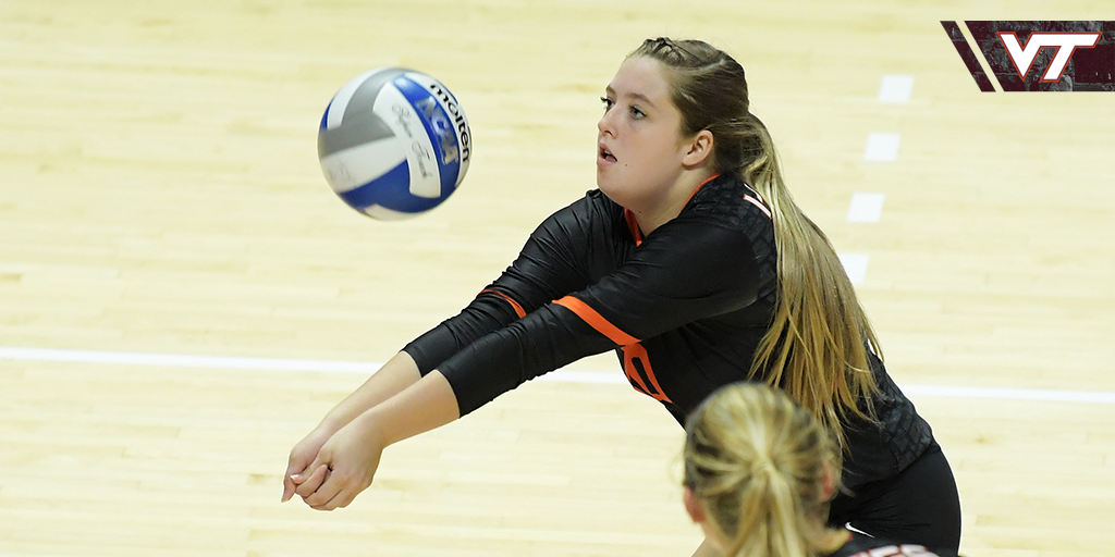 HokiesVB's tweet photo. Wolfpack end our ACC home win streak

• Tolbert (14) &amp; Smith (12) tally double-digit kills
• Raffety moves up to No. 13 all-time in program history for digs with 20 this afternoon, while Thomas scoops up seven

📝 » https://t.co/xvrVejWqhA

#FuelTheFire | #Hokies 🦃 https://t.co/Oqb1sz8qCy