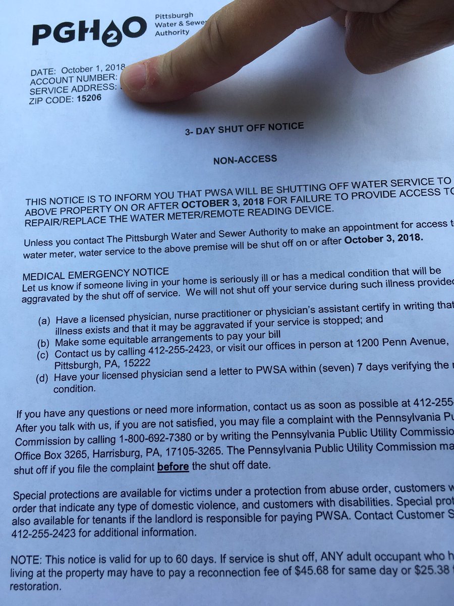 ErStoller's tweet photo. For crying out loud @pgh2o! (1) We’ve received no notice that you want to change our meter and (2) You’re paying someone weekend overtime to deliver this note on Sunday! I’m 100% against privatizing the authority but you don’t make that stance easy! https://t.co/dlRsCvwx8H