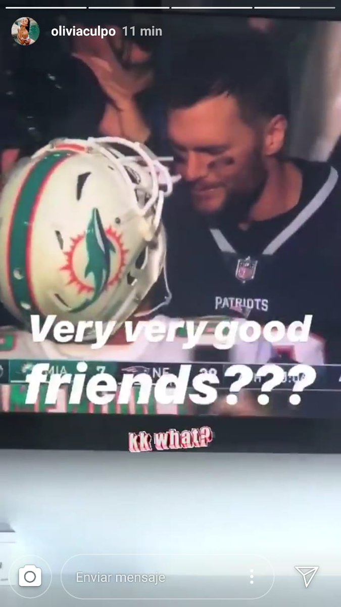 radar_black's tweet photo. What did @oliviaculpo mean in this pic from her #instagram story after the #Pats vs. #Dolphins game?
#nfl #tombrady #amendola #PatsNation #MIAvsNE https://t.co/ta0Dnvp7Z5