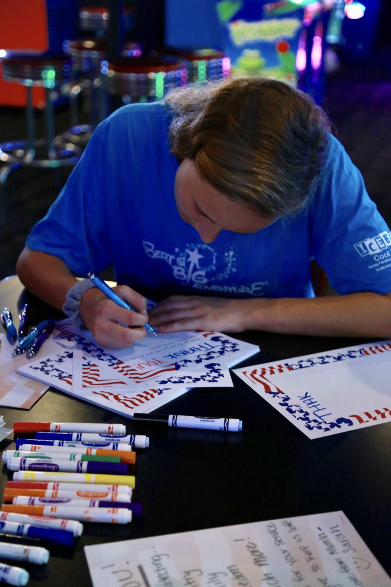 PionaireNetwork's tweet photo. How awesome are our @bertsbigadv kids?! They took time out of the #FallReunion today at @DaveandBusters to write #BertShowBigThankYou letters! These kids are so amazing!!! π https://t.co/kkZH8SHswO
