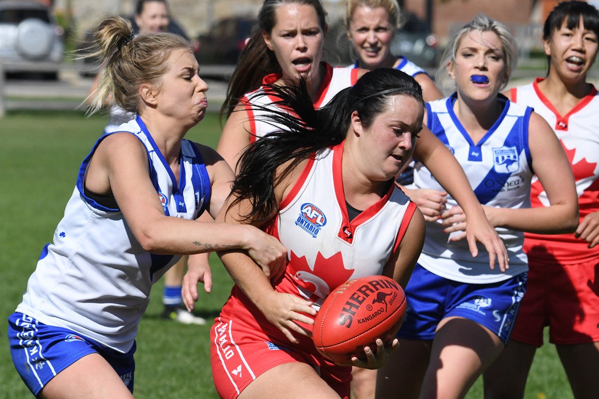 AflOntarioPhoto's tweet photo. The photos from the Womens Grand Final game between the @ottawaswans and the @EtobicokeRoos have been posted: https://t.co/Tvy00wh7m8 https://t.co/TahQgpP7Ha