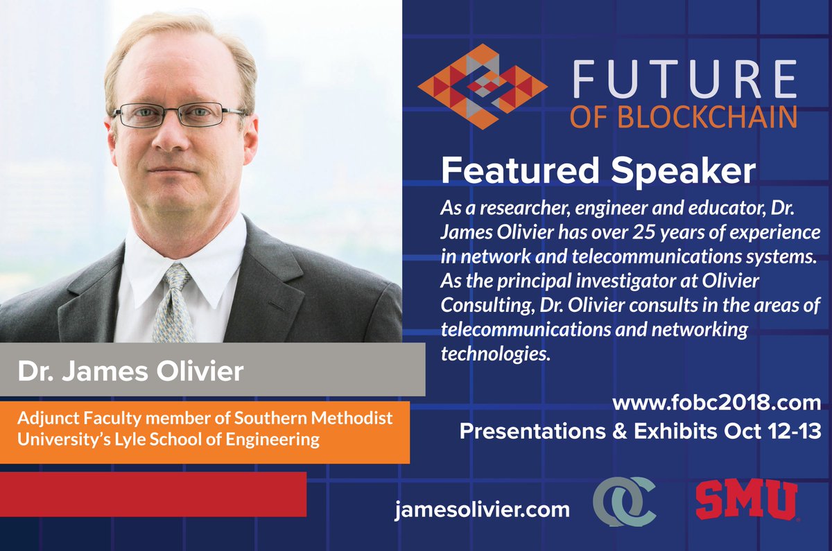 FoBC2018's tweet photo. Come and see Dr. James Olivier at @FoBC2018! Get 50% off tickets and trainings by applying code IEEE50 at registration! https://t.co/yy1dtBGEZ3