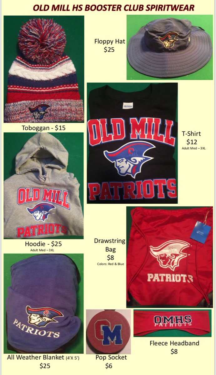BoosterOld's tweet photo. Old Mill Spirit wear will be available at the Homecoming game Friday, October 12th!! https://t.co/LKb8u3YcpI