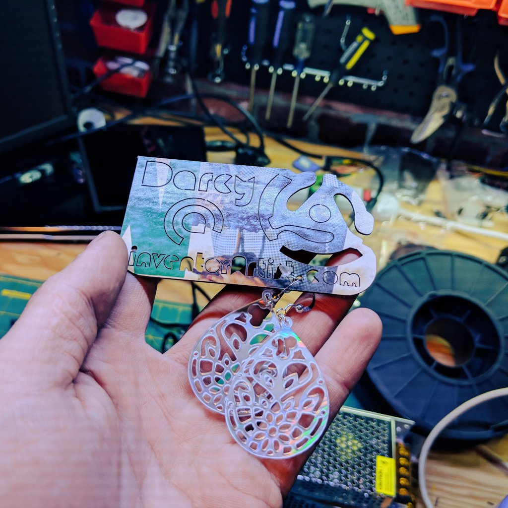 shareahack's tweet photo. @inventor_Artist Thank you for #lasercutting these great earrings for my mom! 👌🏻 https://t.co/Xg7I2bqxF7