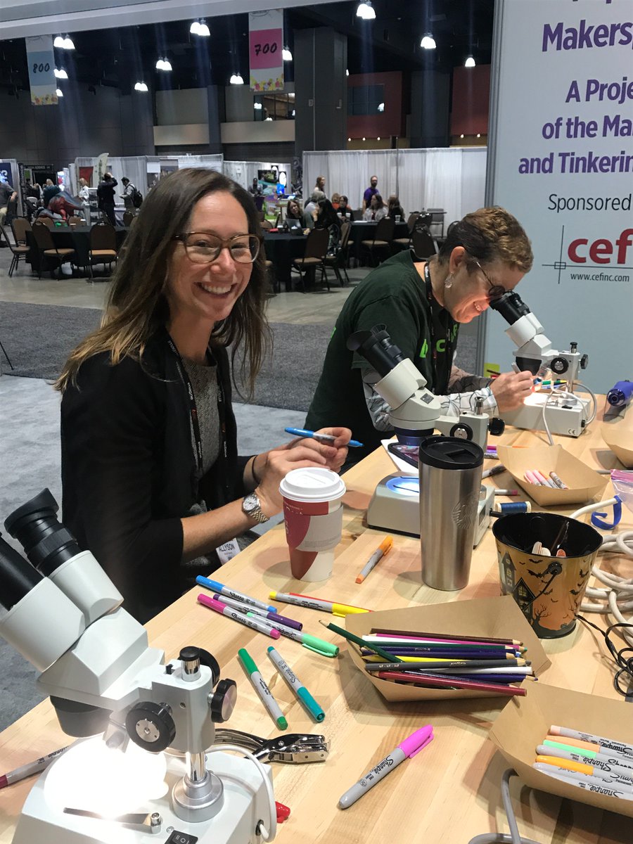 TinkeringStudio's tweet photo. Some nice moments of making today @ScienceCenters ~ canary cutters, kombucha leather, heat transfer vinyl cutting & teeny tiny drawings #MakerSpaceASTC #ASTC2018 https://t.co/qMWVNuBGWG