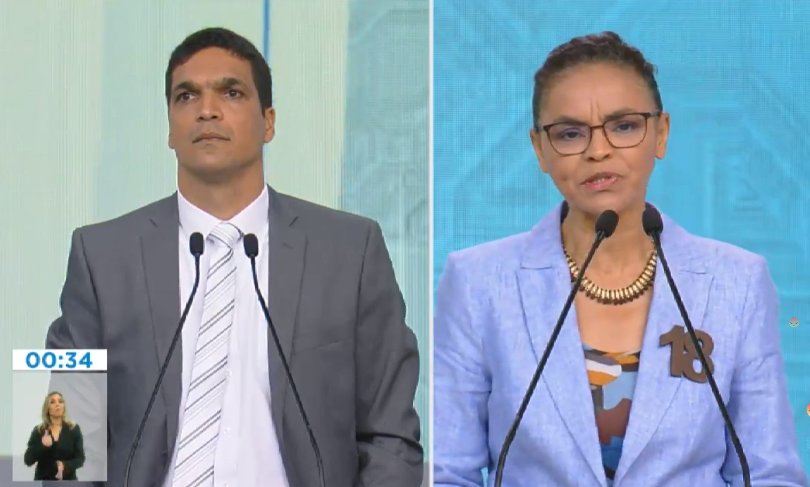 folha's tweet photo. "Se a gente obrigar os filhos dos  políticos e dos militares no hospital público aí o atendimento vai ser outro", diz Daciolo a Marina https://t.co/tnnLGnjDAB #Eleicoes2018 #OVotoNaRecord https://t.co/USUmsIeiu5