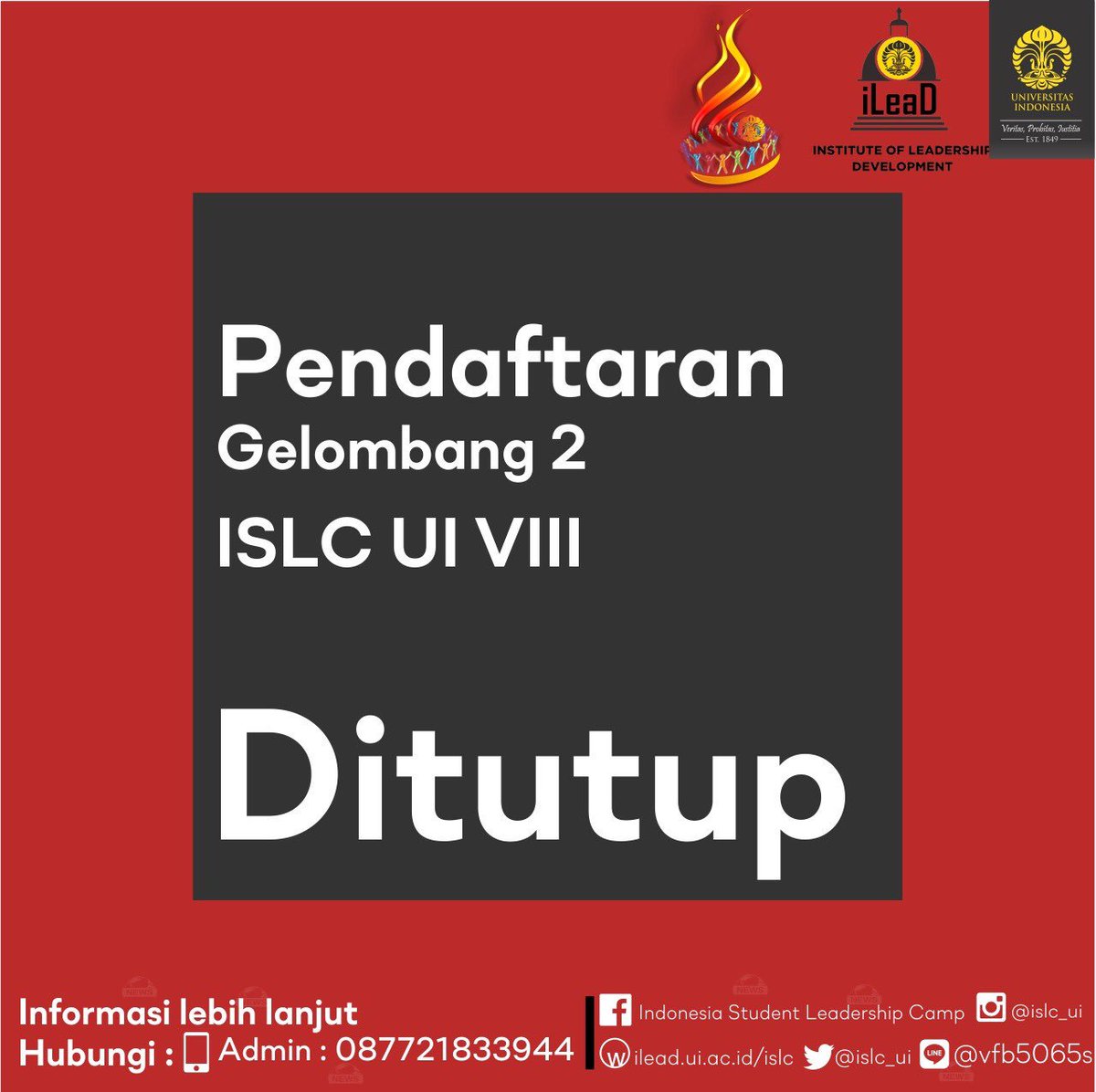 ISLC_UI's tweet image. Registration for Phase II is now officially closed. See you on Phase III - November! #ISLCVIII #HopeforBetterChange
