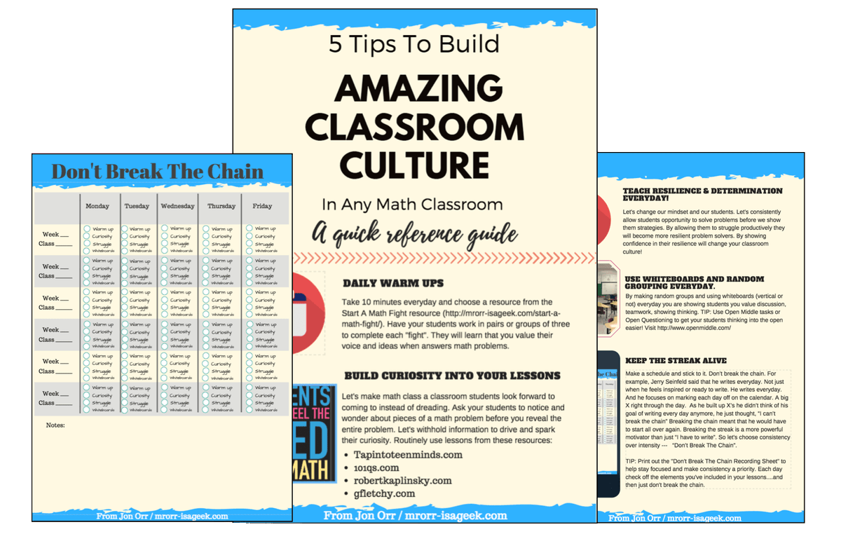 Why Consistency Is More Important Than Intensity: Culture in the Math Classroom --- Read the post &amp; grab the 5 Tips to Build Amazing Classroom Culture PDF. mrorr-isageek.com/why-consistenc… #iteachmath #elemmathchat #OntEdAssessment