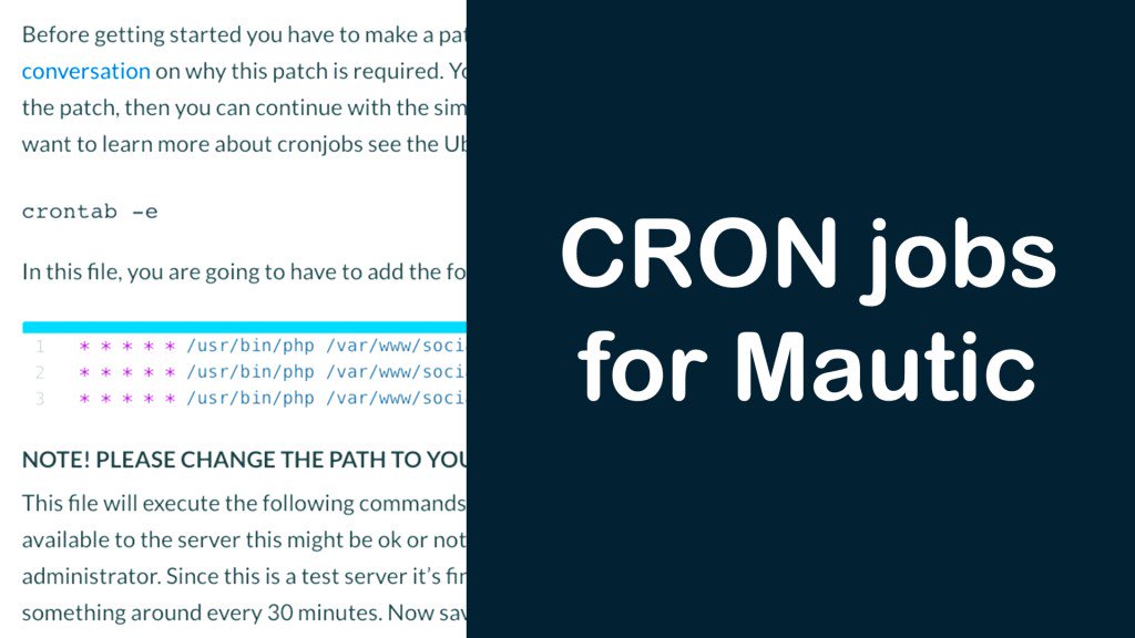 jsecademy's tweet photo. How to setup CRON jobs for Mautic https://t.co/BPUa0fIofK https://t.co/k7baxT94Bs