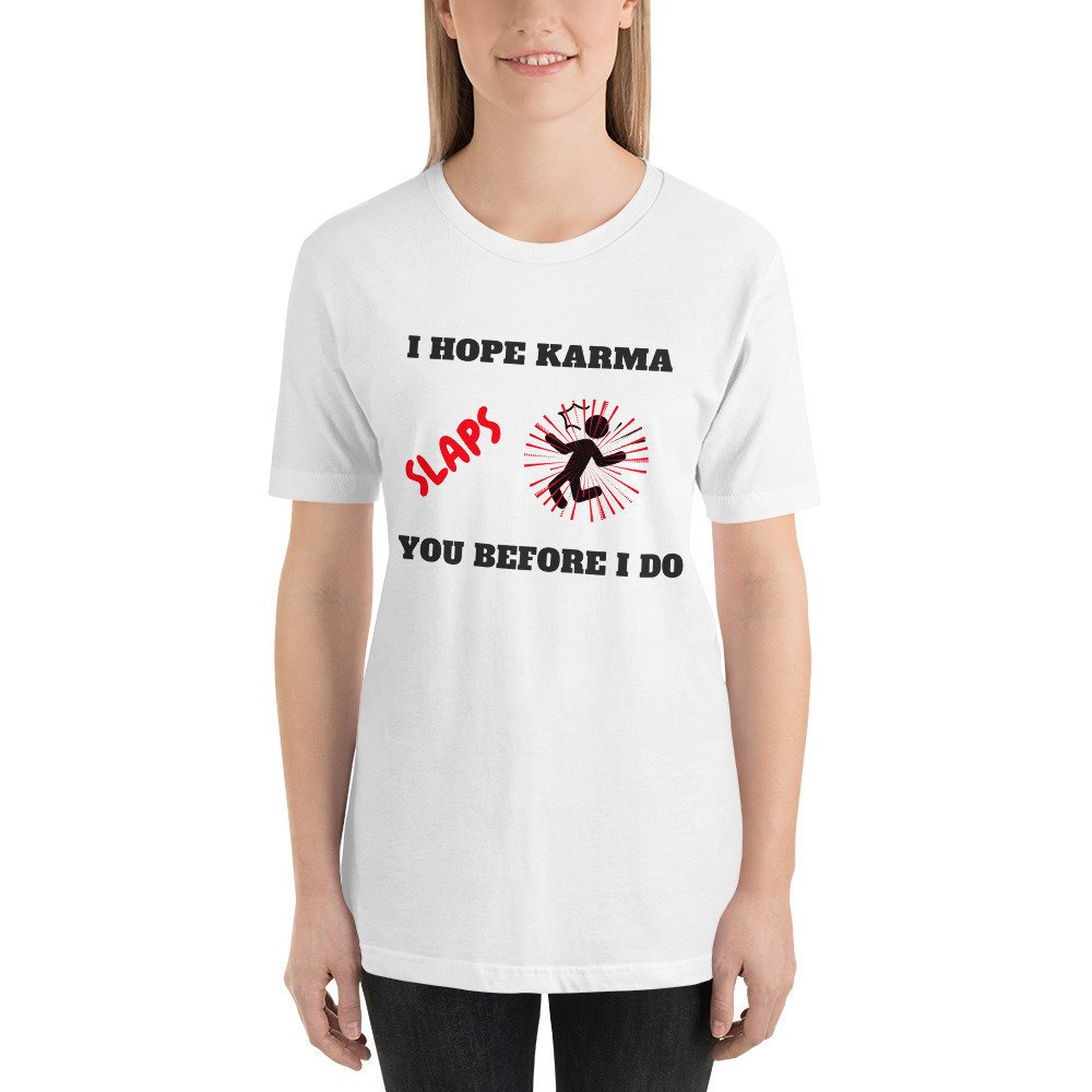 TTicked's tweet image. Excited to share the latest addition to my #etsy shop: I Hope Karma Slaps You Before I Do | Printed T-shirt | Sarcastic shirt etsy.me/2y33zN2 #clothing #shirt #shortsleeve #shirtswithsayings 

Karma's a #@&amp;amp;^%.  Check out our newest designs.

tickedoffts.com