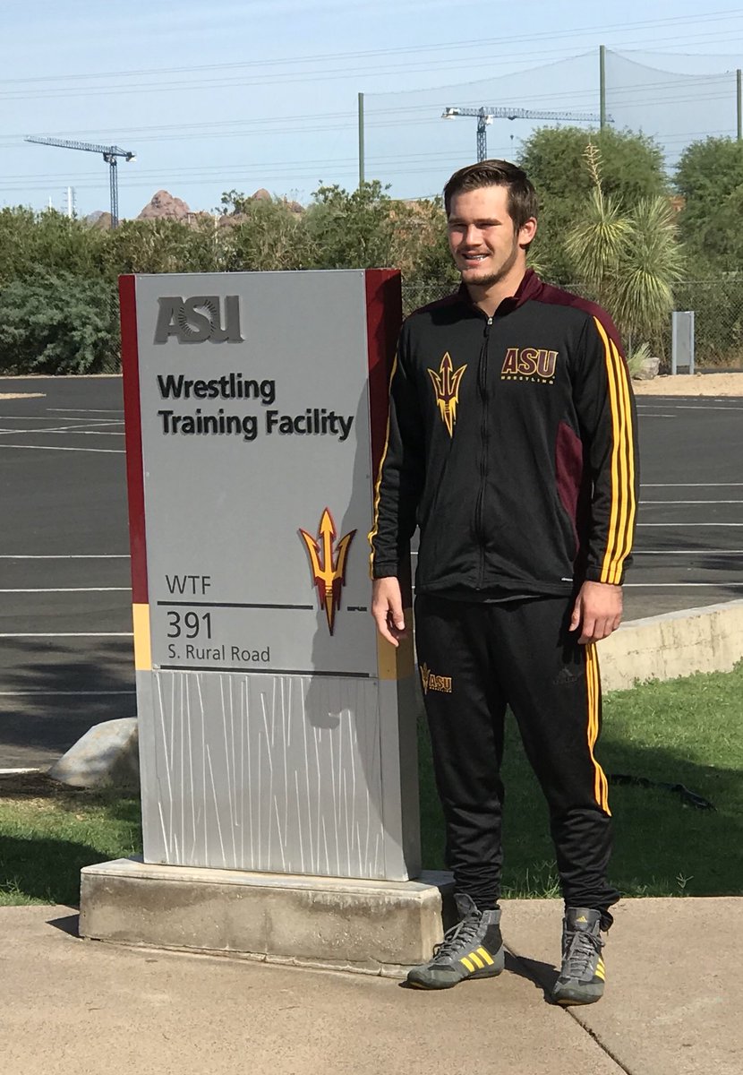 theresaann1118's tweet photo. His future 👀 bright as a Sun Devil #ForksUp🔱 #Tempebound #ASU🔥@ASUWrestling https://t.co/7pUSXc6a3w