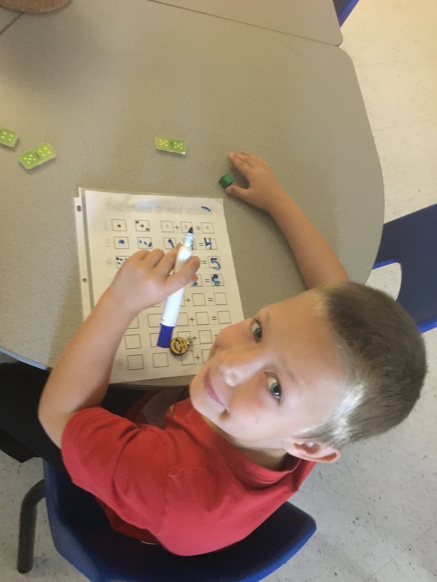 bamccarney's tweet image. Math centres! #mathscoot #rollthedice #dominoaddition
