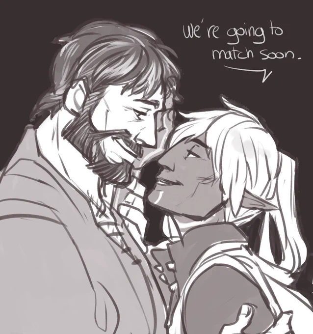 Hawke and Fenris growing old together and happily living in a farm with apple trees and 54 dogs is my kink
don't @ me

(Pretty old drawings of mine but I wanted them on my twitter) 