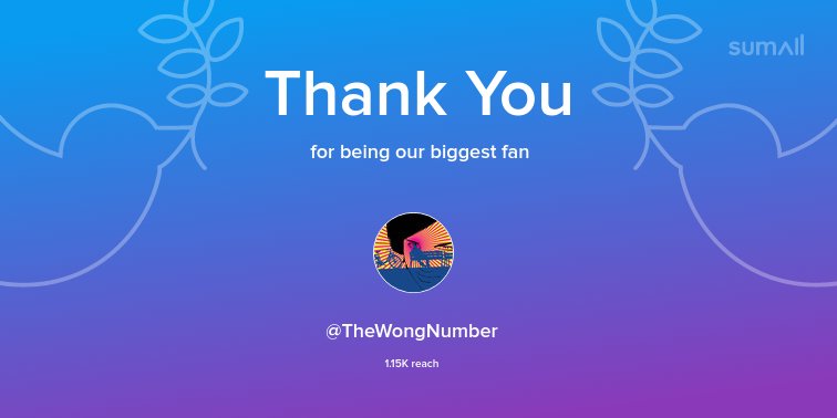 Our biggest fans this week: <a href="/TheWongNumber/">J Wong</a>. Thank you! via sumall.com/thankyou?utm_s…