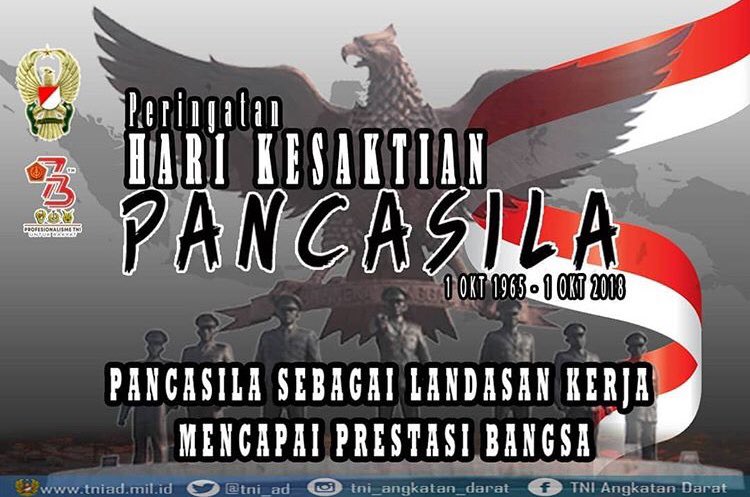 arhasbi's tweet photo. 1 Oktober 2018,
Peringatan Hari Kesaktian Pancasila;
Amalkan Nilainya,
Jaga Kesaktiannya
#HariKesaktianPancasila https://t.co/VgoVRsrWMQ