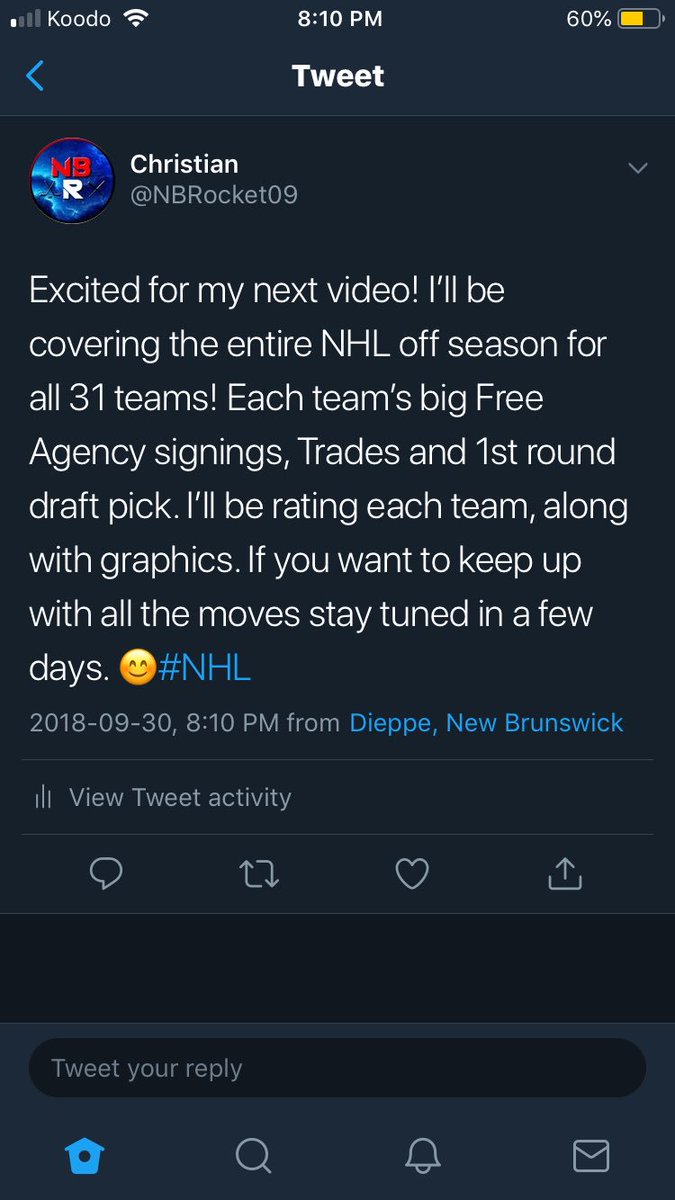 ChrisDrummer25's tweet photo. #NHL #OffSeason #FreeAgency #Trades #Draft - Check out my Sports page! Youtube, Instagram and Twitter : NBRocket09 https://t.co/QMoJvDg05c