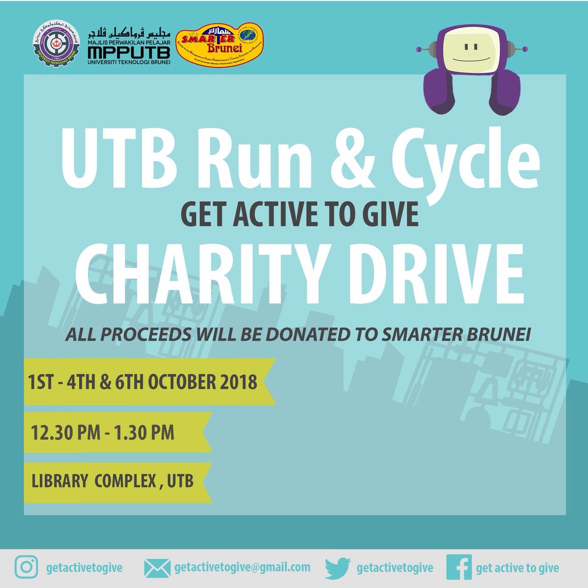 getactivetogive's tweet photo. ✨Come and help our cause! ✨
We'll be setting up a charity booth next week at Library Complex, UTB where you can support the students of SMARTER Brunei. Do take note that we will be accepting monetary donations only.😊 https://t.co/3y2CIl78mE