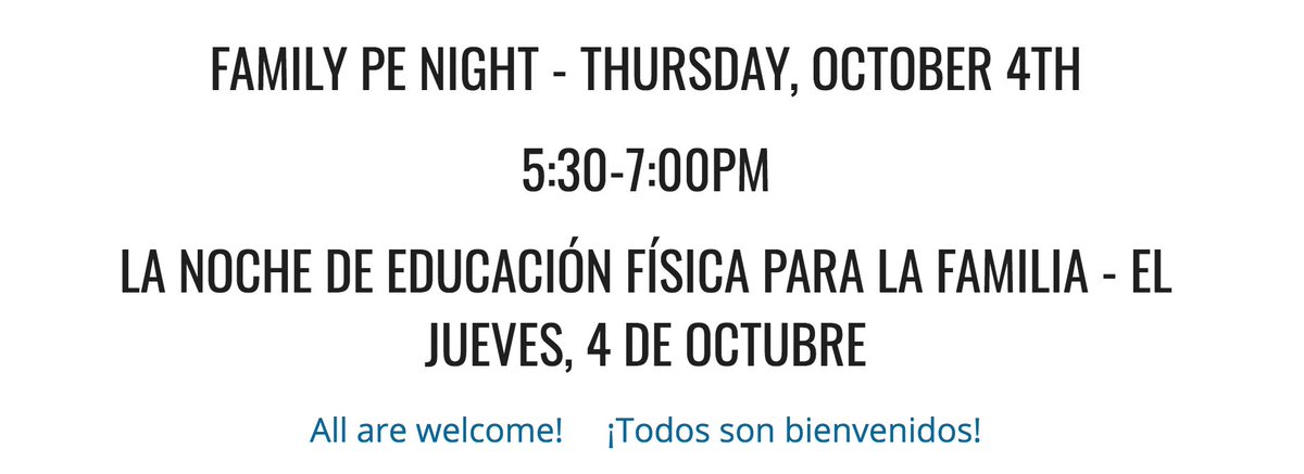 Central_EUSD's tweet photo. #ChooseEUSD Come join us for Family PE Night this Thursday, October 4th! Lots of activities to participate in for the whole family! 5:30-7pm https://t.co/VtoQAoihm0