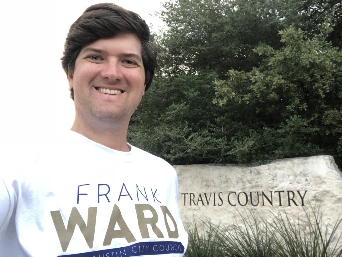 FrankWardforATX's tweet photo. Enjoyed block-walking in Travis Country this afternoon. What a beautiful SW Austin neighborhood. And what good people. They love their city. Great conversations...let’s keep talking and sharing ideas! Thanks for your support. #ATX #KeepAustinWard #WardforAustin #ATXDistrict8 https://t.co/JtdjDQcTJ3