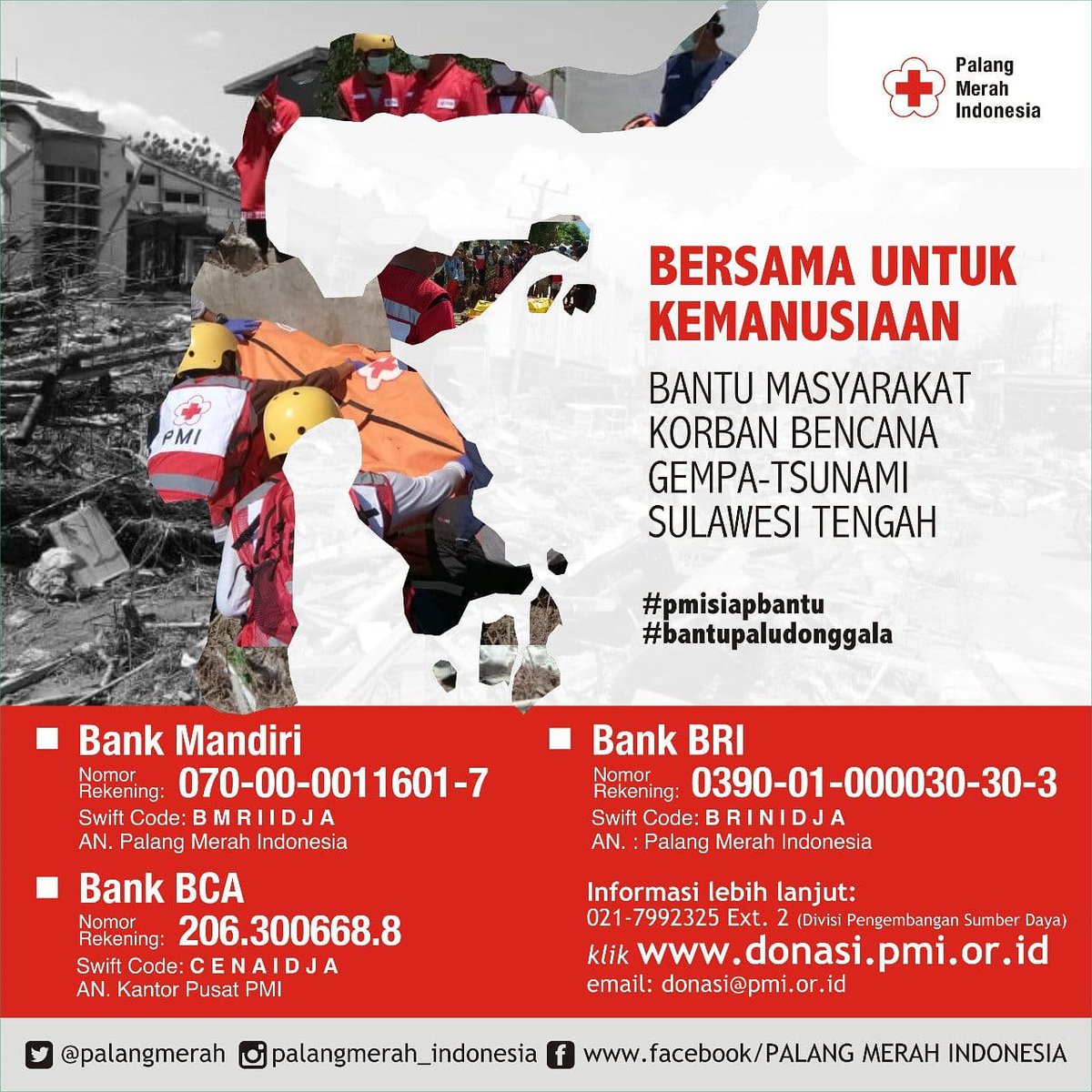 Ayo kita menggalang donasi dan salurkan melalui <a href="/palangmerah/">Indonesian Red Cross</a> utk saudara2 kita di Sulawesi Tengah.
#PrayForIndonesia #PrayForPalu #HumantarianAct #PrayForSulteng