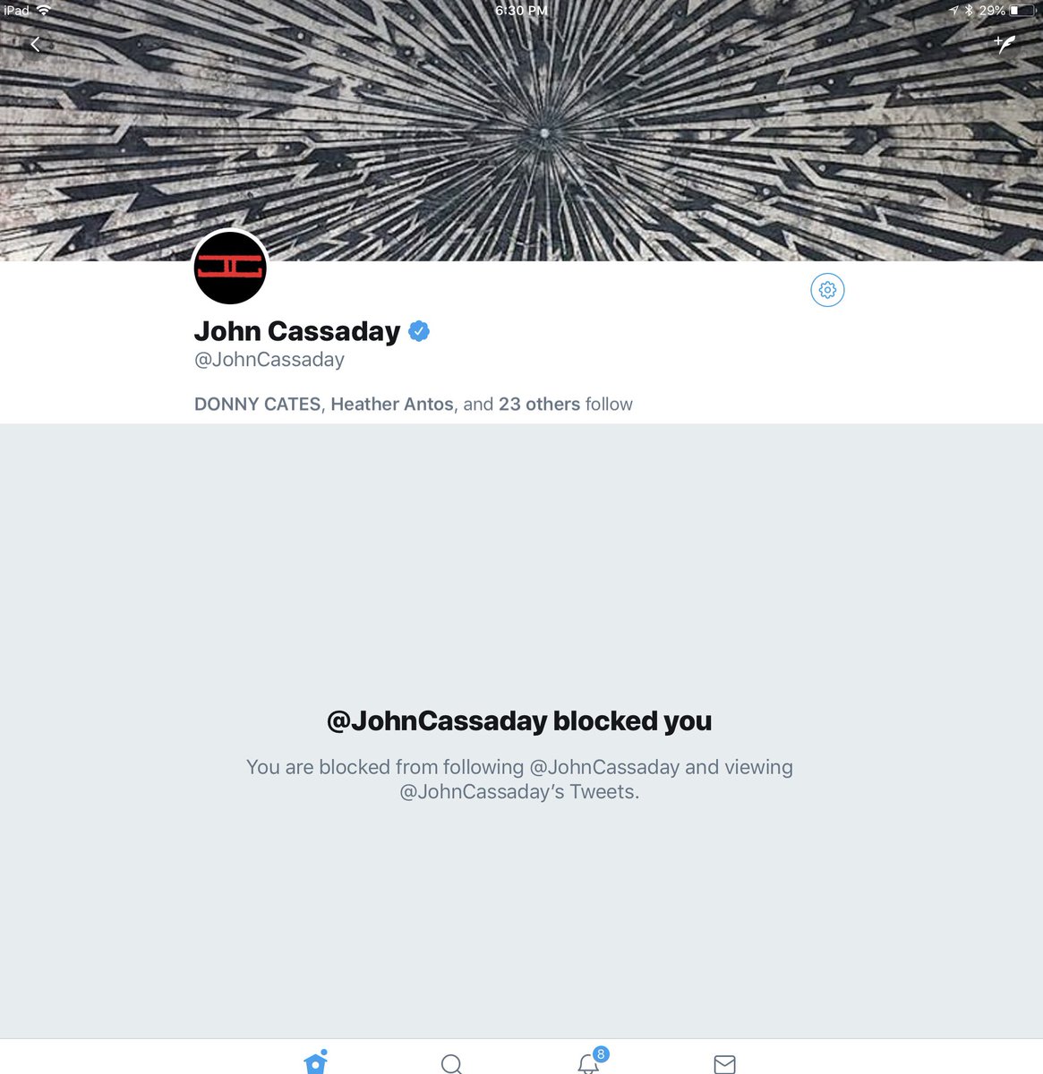 #4 John Cassaday  @JohnCassadayNew CCO for  @humanoidsinc. Don’t know why he’s blocking me. This is a bummer since I like Humanoids and have been looking forward to trying Planetary, but I won’t buy from anyone who has contempt for me for no reason. Nor should you.