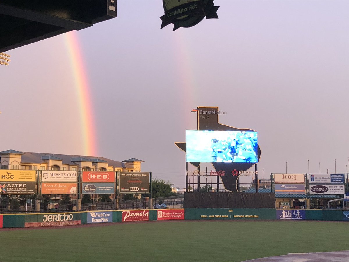 Sandi_Merc's tweet photo. @SL_Skeeters win under a gorgeous double rainbow!!! https://t.co/cSSRa6TJYm